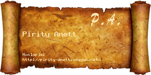 Pirity Anett névjegykártya